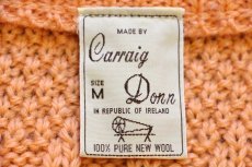 画像4: アイルランド製 Carraig Donn ケーブル編み パネル切り替え ウールニット セーター サーモンピンク★フィッシャーマン (4)