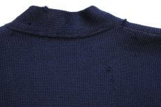 画像5: 50s Allion KNIT ウールニット レタードカーディガン 紺 (5)