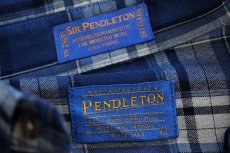 画像4: 00s メキシコ製 SIR PENDLETONサーペンドルトン タータンチェック エルボーパッチ ボタンダウン ウーステッド ウールシャツ カスタム L (4)