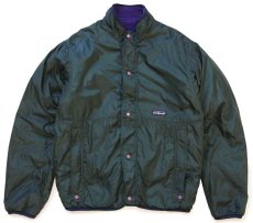 画像6: 90s USA製 patagoniaパタゴニア グリセード リバーシブル ナイロン×フリースジャケット 紫×深緑 S★雪なしタグ (6)