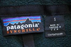 画像4: 90s USA製 patagoniaパタゴニア シンチラ フリースジャケット 深緑 S (4)