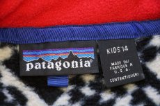 画像4: 90s USA製 patagoniaパタゴニア 総柄 フリース スナップT KIDS'14 (4)