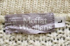 画像4: スコットランド製 Moffat Woollens ケーブル編み ウールニット カーディガン ナチュラル L★フィッシャーマン (4)