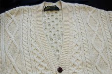 画像3: アイルランド製 COUNTRY knitwear ケーブル編み ウールニット カーディガン ナチュラル 42★フィッシャーマン (3)