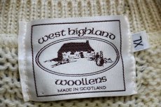 画像4: スコットランド製 west highland woollens ケーブル編み ウールニット カーディガン ナチュラル★特大 フィッシャーマン (4)