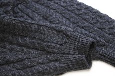 画像6: アイルランド製 COUNTRY knitwear ケーブル編み ウールニット セーター チャコールグレー 42★フィッシャーマン (6)