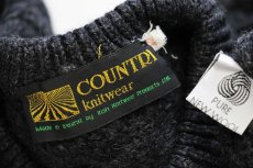 画像4: アイルランド製 COUNTRY knitwear ケーブル編み ウールニット セーター チャコールグレー 42★フィッシャーマン (4)