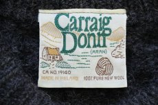 画像4: アイルランド製 Carraig Donn ケーブル編み ウールニット セーター チャコールグレー★フィッシャーマン (4)