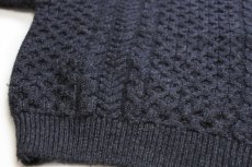 画像5: アイルランド製 COUNTRY knitwear ケーブル編み ウールニット セーター チャコールグレー 42★フィッシャーマン (5)