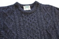 画像3: アイルランド製 Carraig Donn ケーブル編み ウールニット セーター チャコールグレー★フィッシャーマン (3)