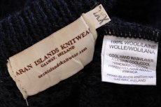 画像4: アイルランド製 ARAN ISLANDS KNITWEAR ケーブル編み ウール ハンドニット セーター 紺 XXL★特大 フィッシャーマン (4)