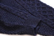 画像6: アイルランド製 ARAN ISLANDS KNITWEAR ケーブル編み ウール ハンドニット セーター 紺 XXL★特大 フィッシャーマン (6)