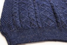 画像5: アイルランド製 Clady Knit ケーブル編み ネップ入り ウール ハンドニット セーター 薄紺★フィッシャーマン (5)