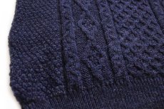 画像5: アイルランド製 ARAN ISLANDS KNITWEAR ケーブル編み ウール ハンドニット セーター 紺 XXL★特大 フィッシャーマン (5)