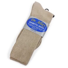 画像1: デッドストック★USA製 Dr.Allay DIABETIC SOCK 無地 ストレッチ コットン ソックス ベージュ 10-13★靴下 (1)