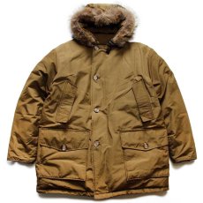 画像1: 00s USA製 WOOLRICH JOHN RICH&BROS ウールリッチ コヨーテファー アークティックパーカー ダウンコート カーキ L★B-9タイプ (1)