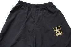 画像4: 15 米軍 U.S.ARMY ロゴ刺繍 APFU トレーニング ナイロンパンツ 黒 M/R★56 IPFU (4)