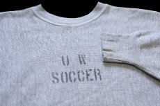 画像3: 70s USA製 Championチャンピオン 単色タグ U W SOCCER ステンシル リバースウィーブ スウェット 杢グレー M (3)