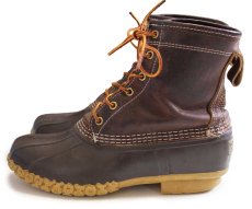 画像2: USA製 L.L.Bean チェックライナー 6ホール ビーンブーツ ブラウン×ブラウン 7M (2)