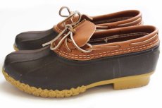 画像2: USA製 L.L.Bean ビーンブーツ ラバーモカシン タン×ブラウン 9W★ガムシューズ (2)