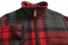 画像3: 00s メキシコ製 Woolrichウールリッチ タータンチェック ハーフジップ プルオーバー ウールジャケット M (3)