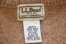 画像4: L.L.Bean 無地 シェットランドウール ドライバーズニット フルジップ セーター ブラウン M-R (4)