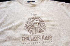 画像3: 90s USA製 Disneyディズニー THE LION KING BROADWAY MUSICAL ライオンキング 刺繍 パイル スウェット ベージュ L (3)