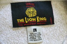 画像5: 90s USA製 Disneyディズニー THE LION KING BROADWAY MUSICAL ライオンキング 刺繍 パイル スウェット ベージュ L (5)