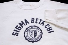 画像3: 80s USA製 SIGMA BETA CHI フラタニティ スウェット 白 L (3)