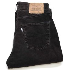 画像1: 90s イタリア製 Levi'sリーバイス 595 コーデュロイパンツ 黒 w32★ユーロ (1)