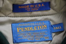 画像4: 90s USA製 PENDLETONペンドルトン 無地 エルボーパッチ付き ウールシャツ 緑 XL-T (4)