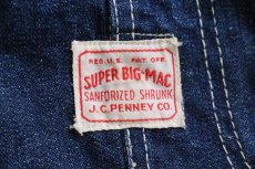 画像5: 40s J.C.PENNEY SUPER BIGMAC スーパー ビッグマック インディゴ デニム オーバーオール w36 (5)