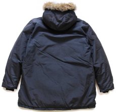 画像2: 00s USA製 WOOLRICH JOHN RICH&BROS ウールリッチ コヨーテファー アークティックパーカー ダウンコート 紺 フェード L★B-9タイプ (2)