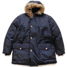 画像1: 00s USA製 WOOLRICH JOHN RICH&BROS ウールリッチ コヨーテファー アークティックパーカー ダウンコート 紺 フェード L★B-9タイプ (1)