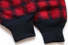 画像8: 70s USA製 Woolrichウールリッチ チェック キルティングライナー ウール ハンティングパンツ 赤×黒 34 (8)