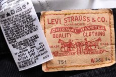 画像6: 00s トルコ製 Levi'sリーバイス 751 コーデュロイパンツ 黒 w36 L34★ユーロ (6)