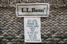 画像4: 90s L.L.Bean 雪柄 ノルディック柄 ネップ入り ウール×レーヨンニット セーター グレー×ブラウン ミックス XL (4)