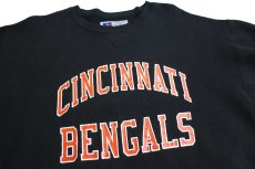 画像3: 90s USA製 RUSSELLラッセル NFL CINCINNATI BENGALS 前V スウェット 黒 L (3)