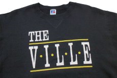 画像3: 90s USA製 RUSSELLラッセル THE VILLE 前V スウェット 黒 L (3)