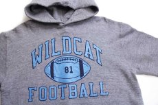 画像3: 80s USA製 RUSSELLラッセル WILDCAT FOOTBALL 81 ナンバリング 両面プリント スウェットパーカー 杢グレー M (3)