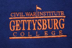 画像4: 90s USA製 RUSSELLラッセル CIVIL WAR INSTITUTE GETTYSBURG COLLEGE 刺繍 前V スウェット 紺 XL (4)