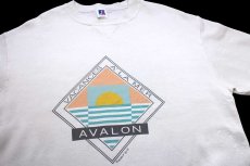 画像3: 80s USA製 RUSSELLラッセル VACANCES A' LA MER AVALON 前V スウェット 白 L (3)