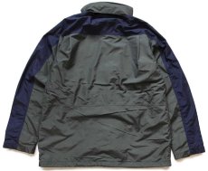 画像2: 90s L.L.Bean ツートン 切り替え ナイロンジャケット 濃緑×紺 L★パーカー (2)