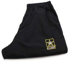 画像1: 15 米軍 U.S.ARMY ロゴ刺繍 APFU トレーニング ナイロンパンツ 黒 M/R★63 IPFU (1)