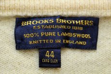 画像4: 90s 英国製 BROOKS BROTHERSブルックスブラザーズ Vネック サドルショルダー ラムウールニット セーター 薄黄 44 (4)