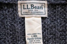 画像4: L.L.Bean ショールカラー パチポケ ラムウール ローゲージニット カーディガン チャコールグレー L (4)