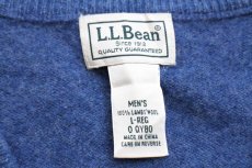 画像4: L.L.Bean Vネック ラムウールニット ベスト セーター 杢ブルー L (4)