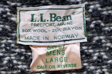 画像4: 80s ノルウェー製 L.L.Bean ノルウェージャン バーズアイ ウールニット セーター 白×グレー L★B (4)