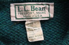 画像4: 80s USA製 L.L.Bean 無地 ウールニット セーター グリーン ミックス L (4)