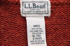 画像4: L.L.Bean 無地 ロールネック コットン×ラムウールニット セーター 赤×オレンジ ミックス XL-T (4)